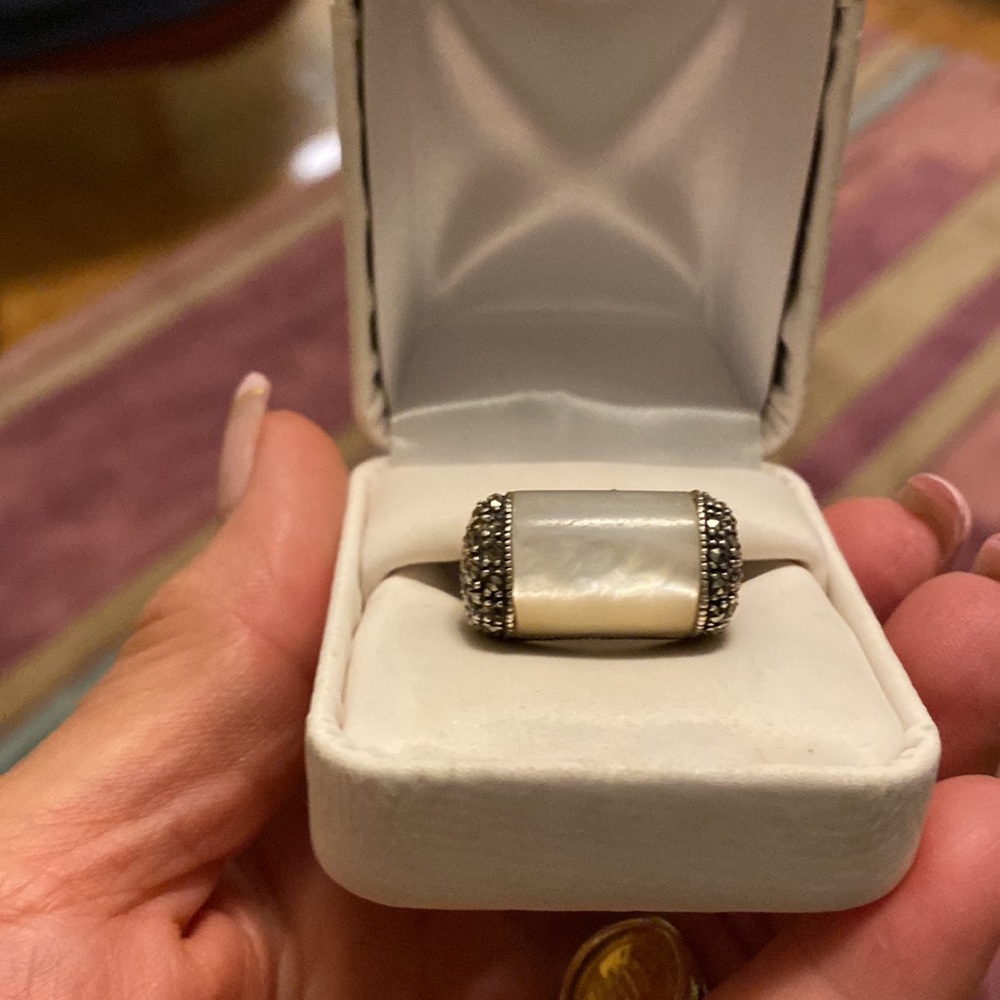Silver 925 ring with real pearl,size 7 - Picture 5 of 8